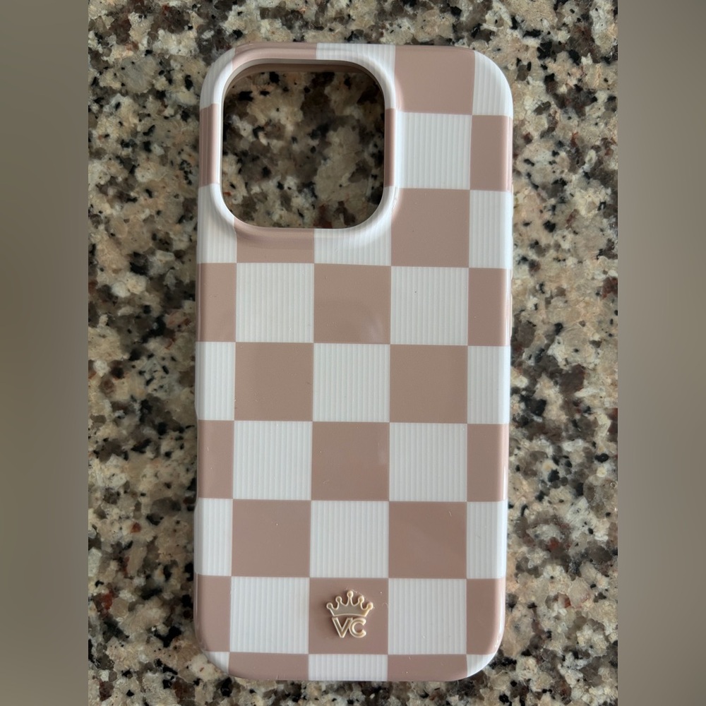 Checkered Phone Case with Crown Logo